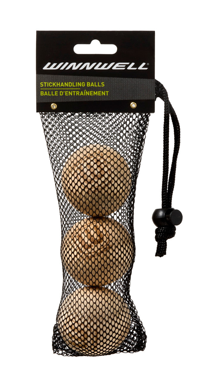 Winnwell Wood Stickhandling Balls - 3-Pack