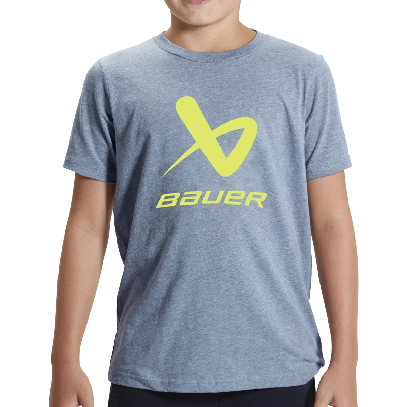 Bauer Core Lockup Short Sleeve Crew Tee - Youth - Grey