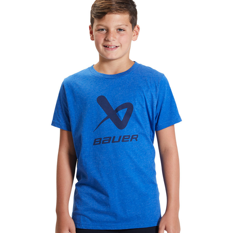 Bauer Core Lockup Short Sleeve Crew Tee - Youth - Blue
