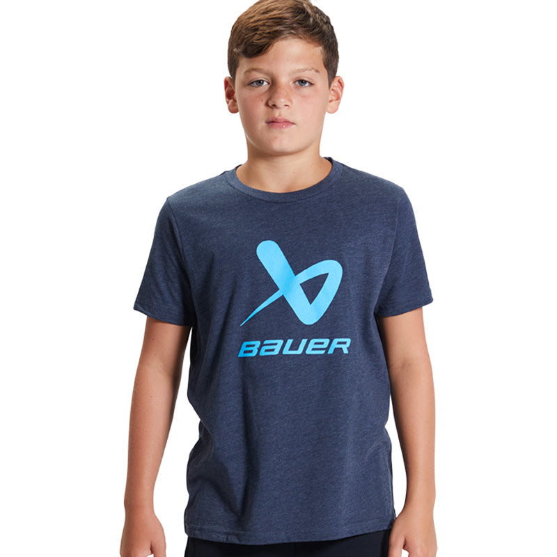 Bauer Core Lockup Short Sleeve Crew Tee - Youth - Navy