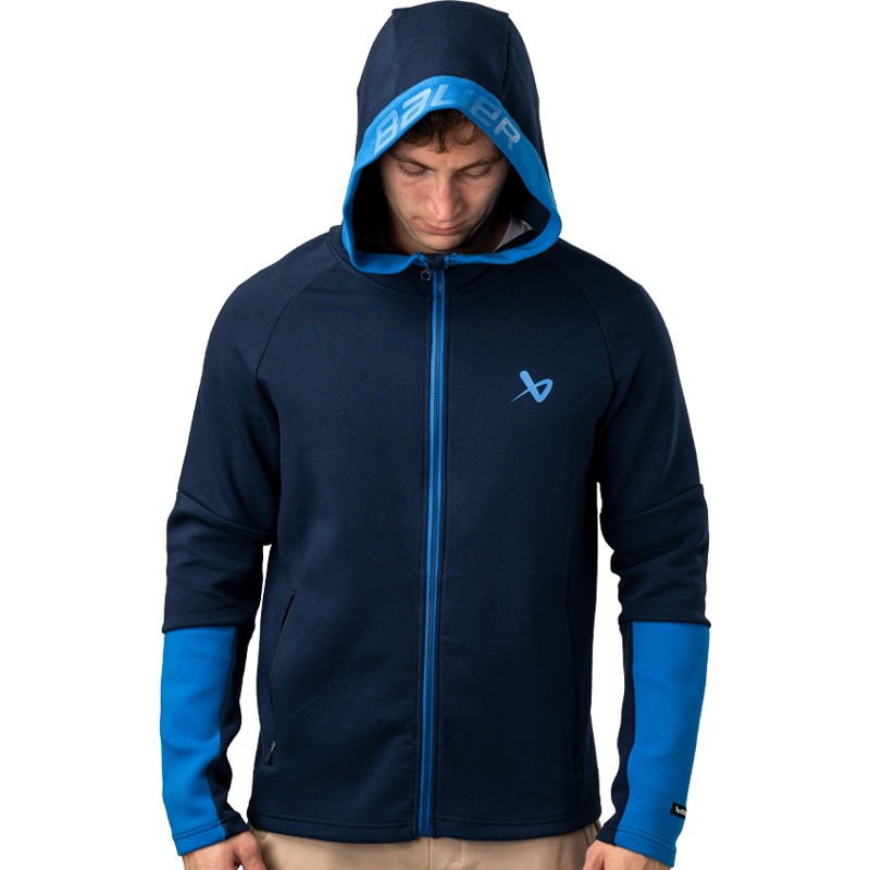 Bauer FLC Color Block Full Zip Jacket - Senior - Navy