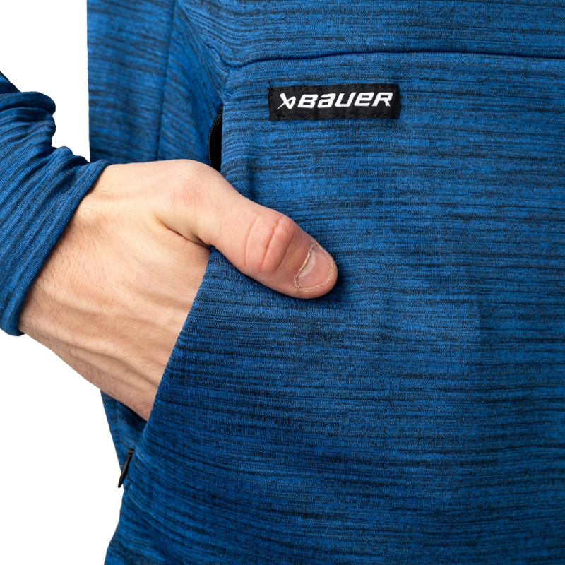 Bauer FLC Mock Neck Long Sleeve Tee - Senior - Blue