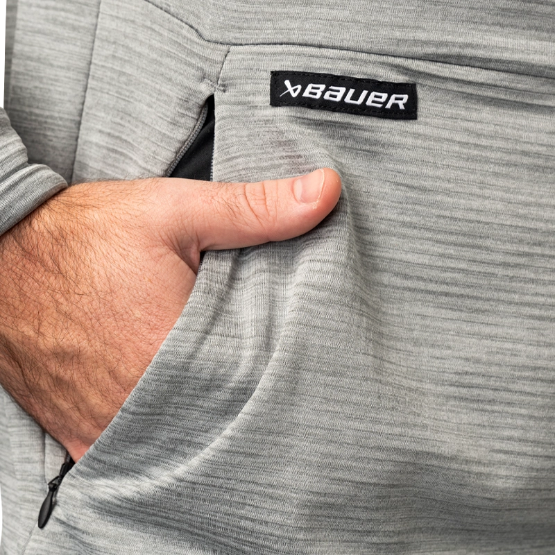 Bauer FLC Mock Neck Long Sleeve Tee - Senior - Grey