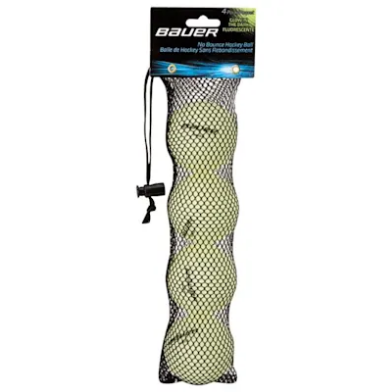 Bauer No Bounce Street Hockey Ball - Glow In The Dark - 4-Pack