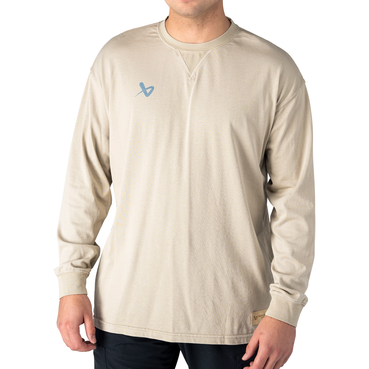 Bauer Range LS Boxy Tee - Lt Tan - Senior