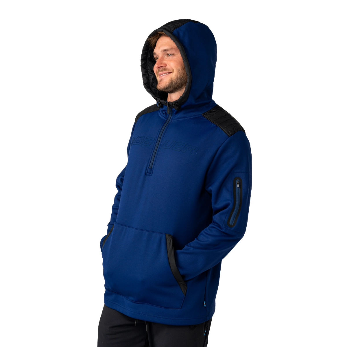 Bauer ODR Puffer Half Zip Hoodie - Blueprint - Senior