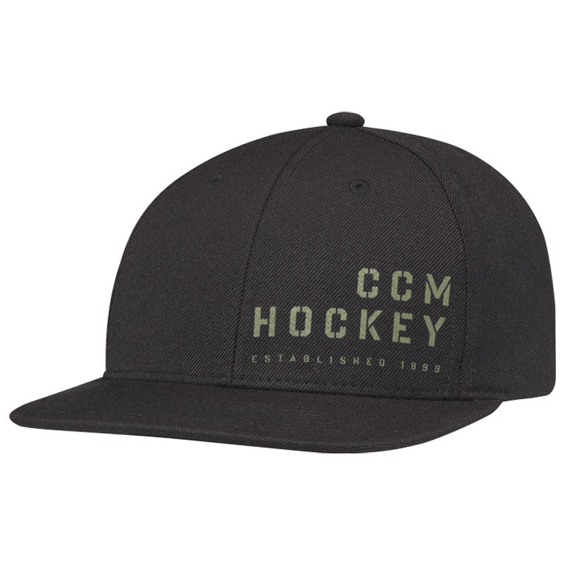 CCM Camo Flatbrim Snapback Cap - Black