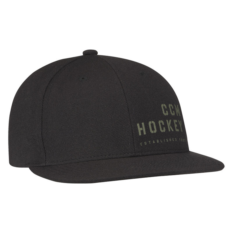 CCM Camo Flatbrim Snapback Cap - Black