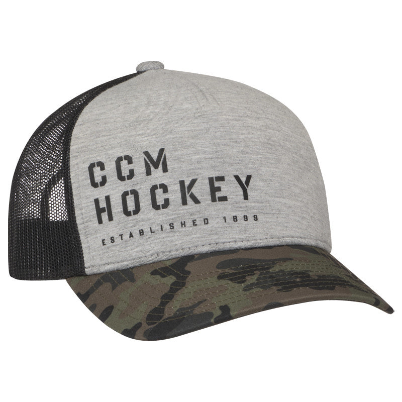 CCM Camo Meshback Trucker Cap - Army Grey