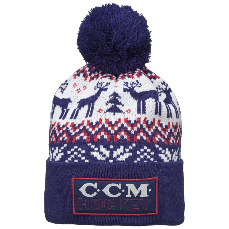 CCM Holiday Pom Knit - Blue/Red