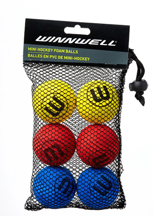 Winnwell Shinny Knee Hockey Ball - 6-Pack - Multicolor