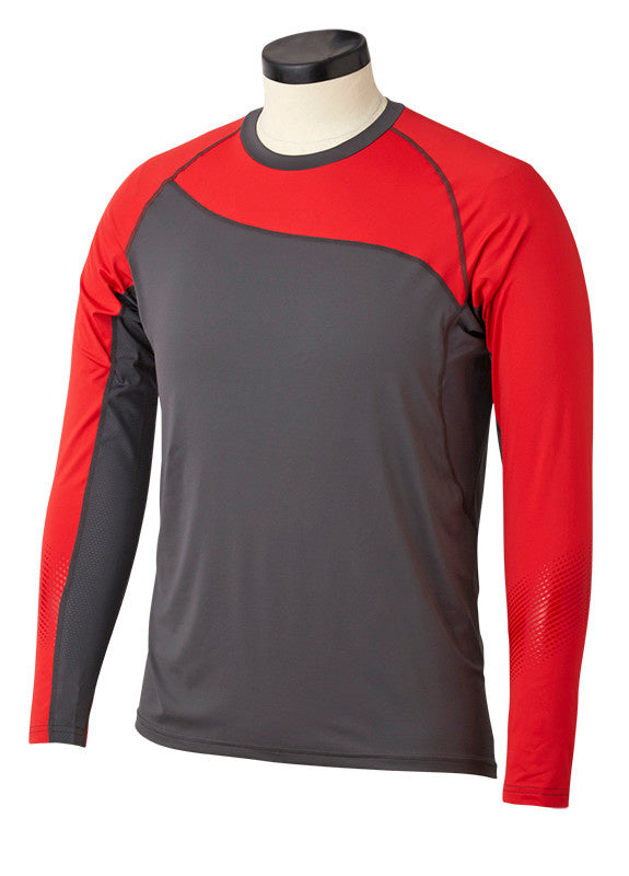 Bauer Pro Long Sleeve Base Layer Top - Dark Grey/Red - Youth