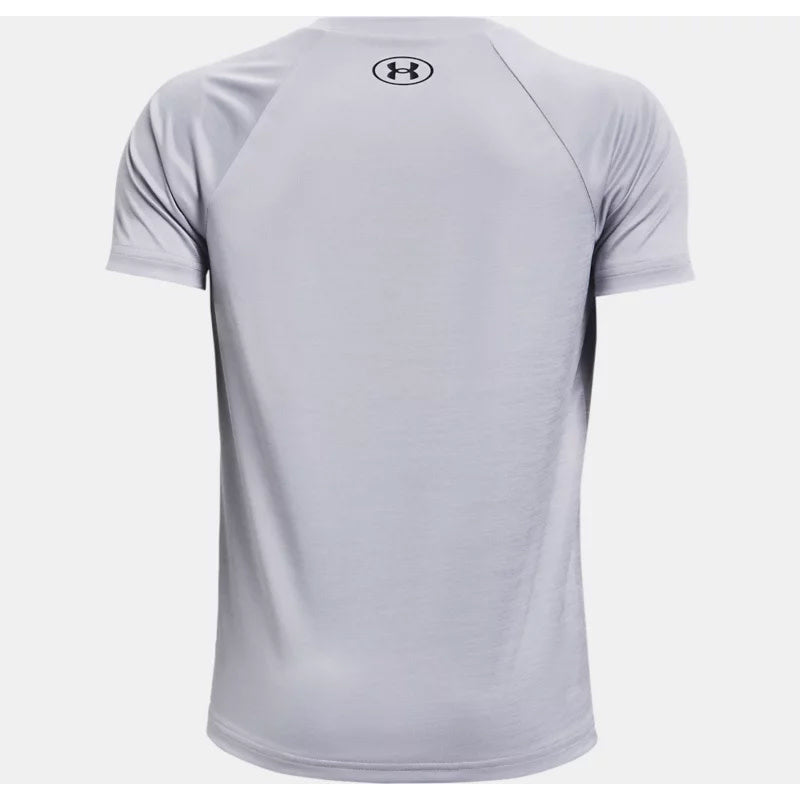 Under Armour Tech Split Logo Hybrid Tee - Youth - Gray