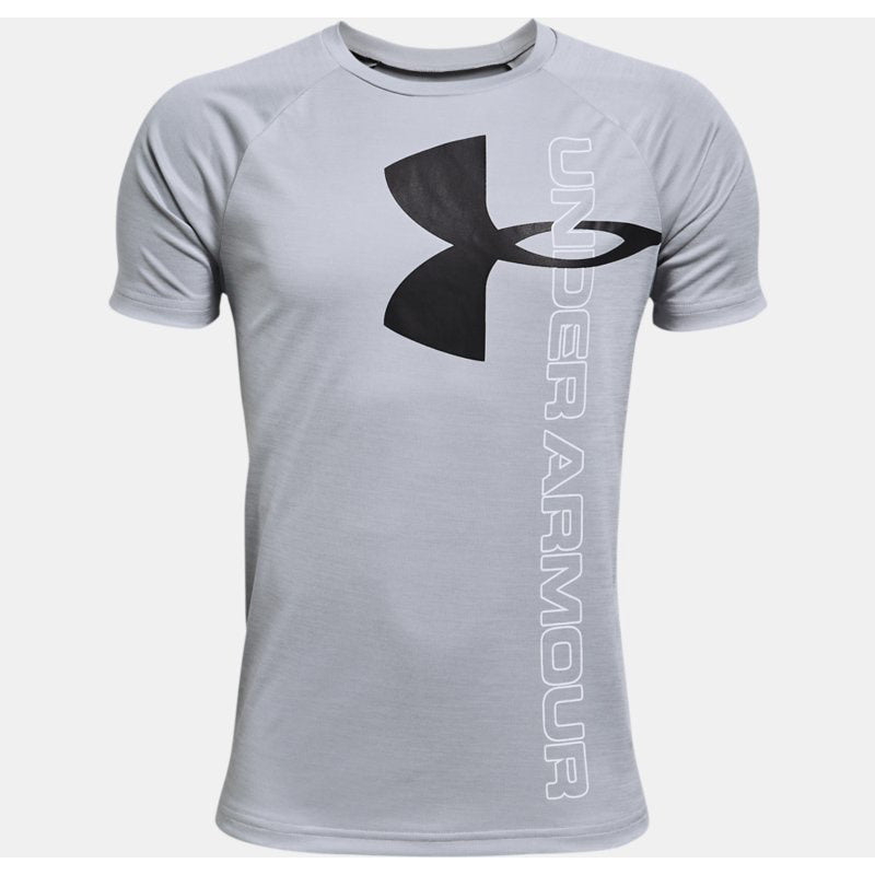 Under Armour Tech Split Logo Hybrid Tee - Youth - Gray