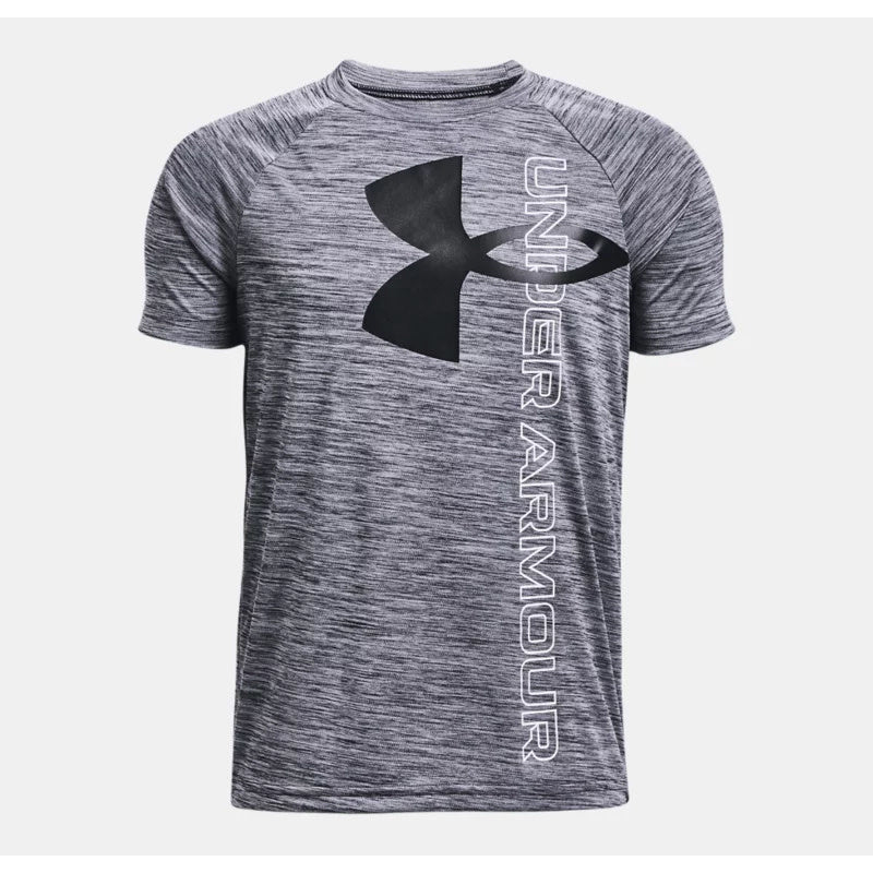 Under Armour Tech Split Logo Hybrid Tee - Youth - Navy