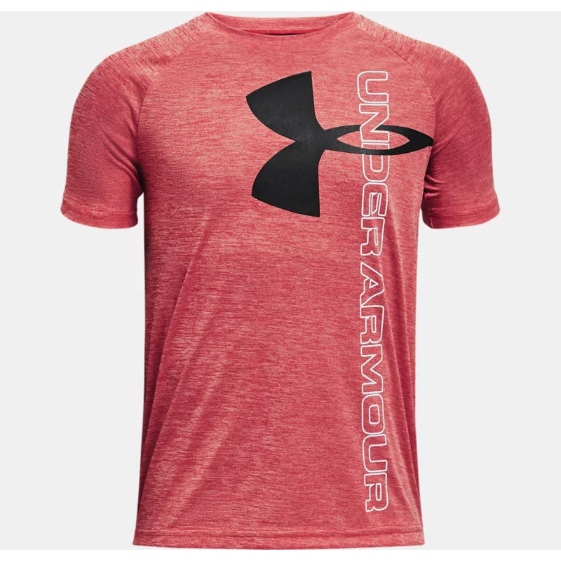 Under Armour Tech Split Logo Hybrid Tee - Youth - Red