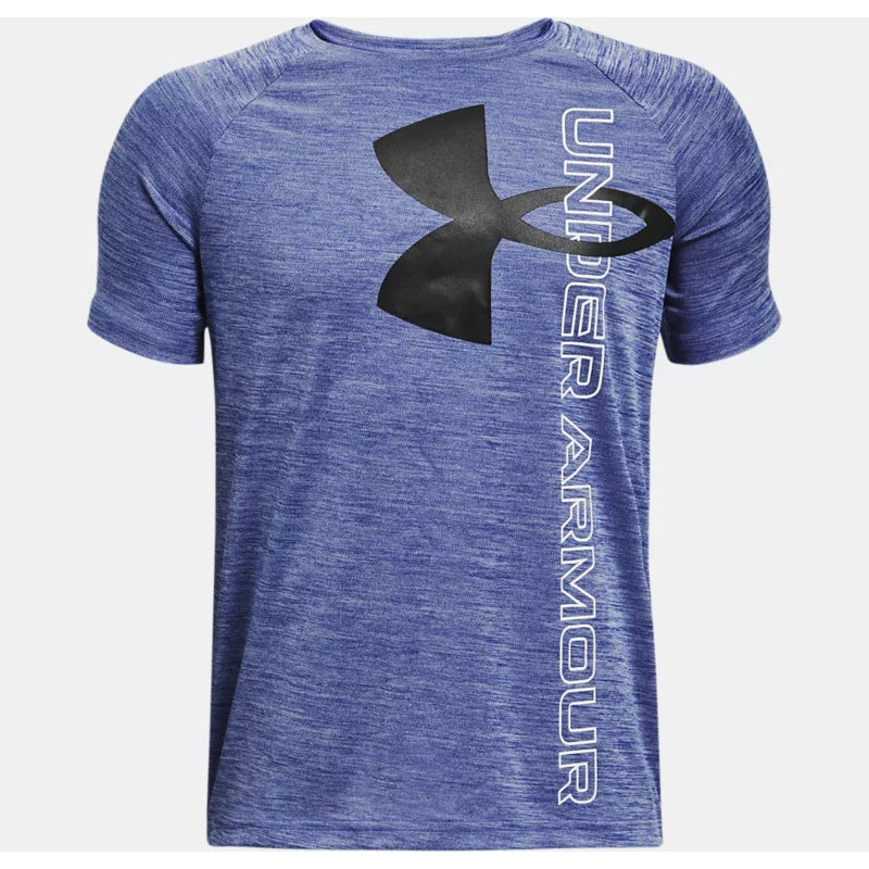 Under Armour Tech Split Logo Hybrid Tee - Youth - Royal