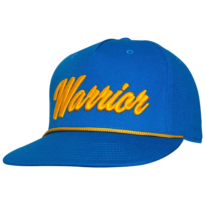 Warrior Script Rope Snapback Cap - Bright Blue