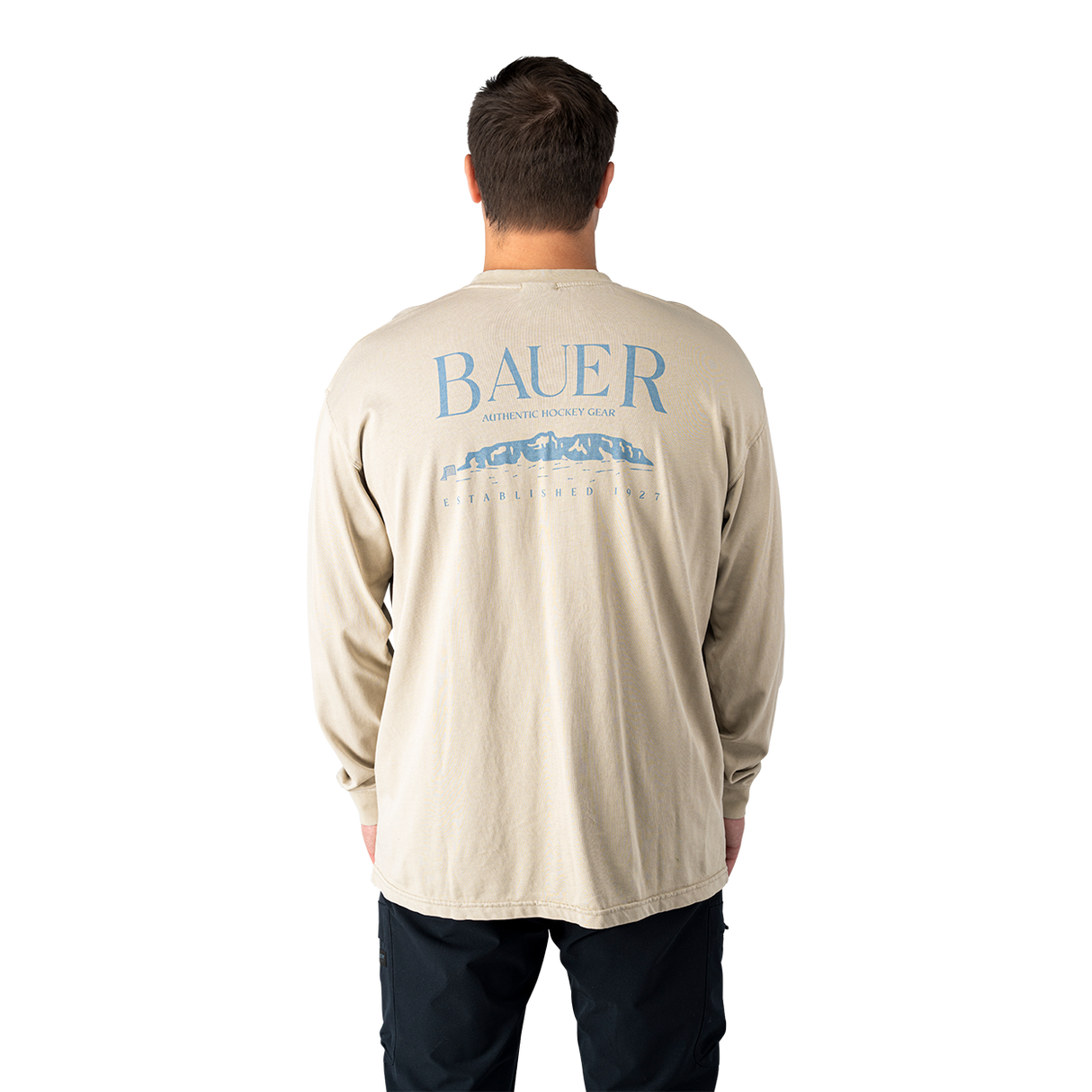 Bauer Range LS Boxy Tee - Lt Tan - Senior