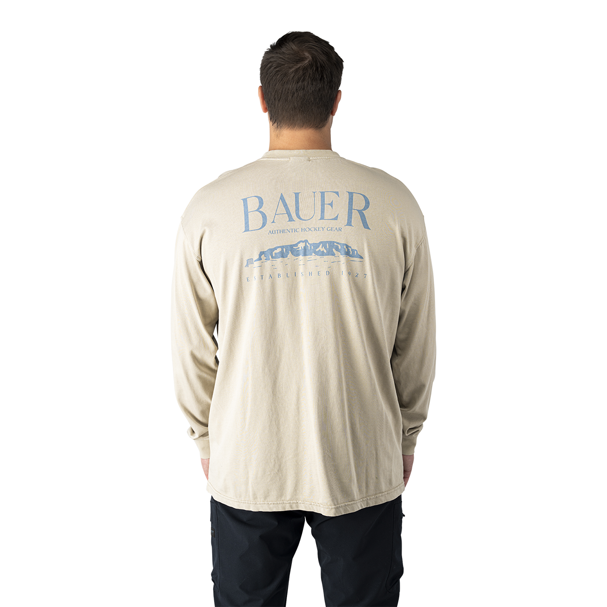 Bauer Range LS Boxy Tee - Lt Tan - Senior