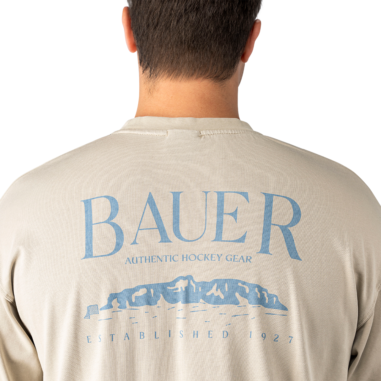 Bauer Range LS Boxy Tee - Lt Tan - Senior