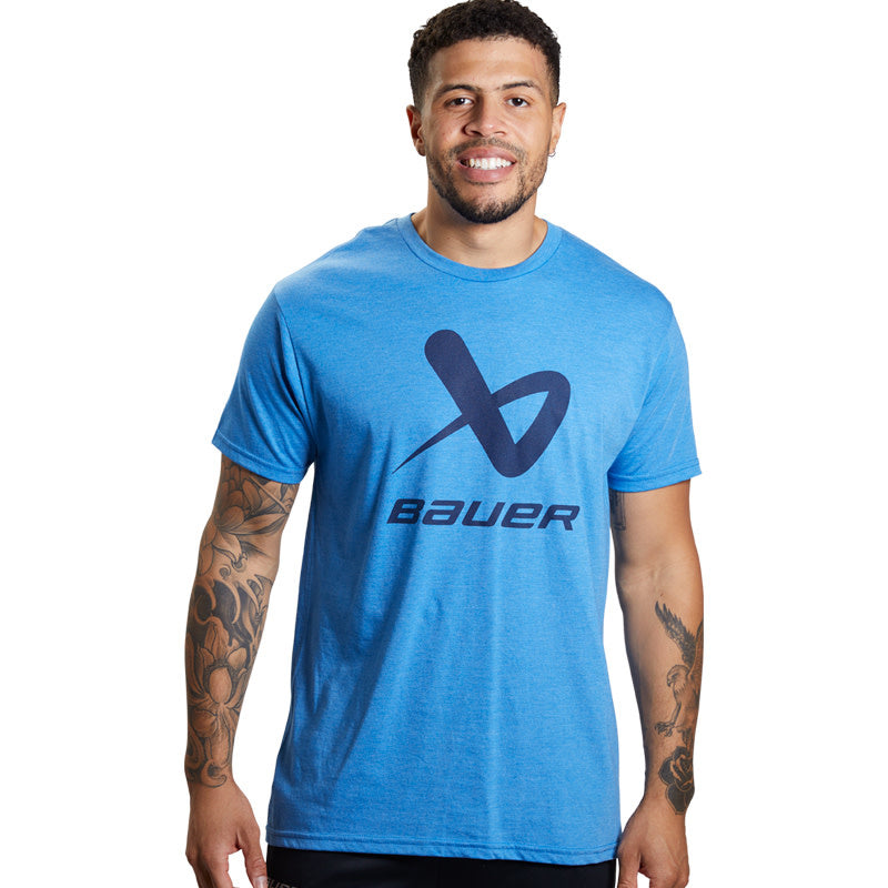 Bauer Core Lockup Short Sleeve Crew Tee - Senior - Blue