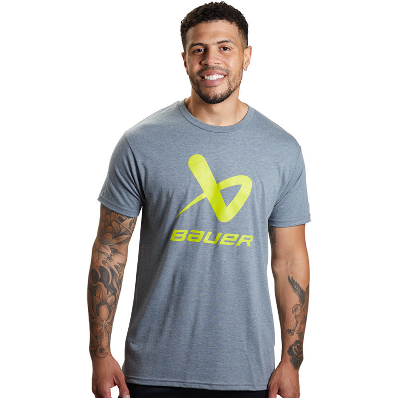 Bauer Core Lockup Short Sleeve Crew Tee - Senior - Grey