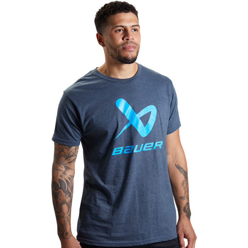 Bauer Core Lockup Short Sleeve Crew Tee - Senior - Navy