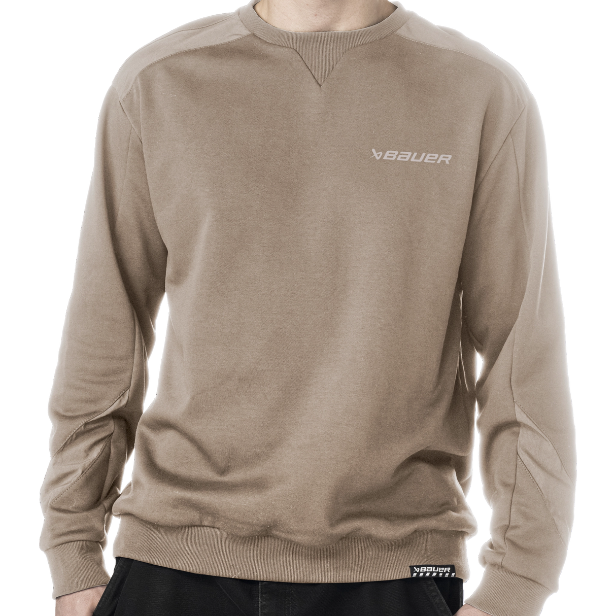 Bauer Knit Woven Crew - Senior - Light Taupe