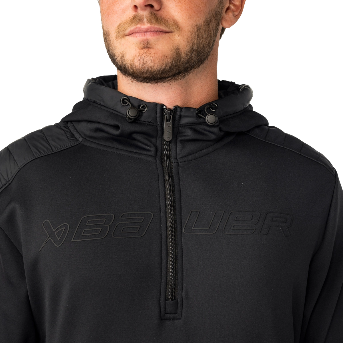 Bauer ODR Puffer Half Zip Hoodie - Black - Senior