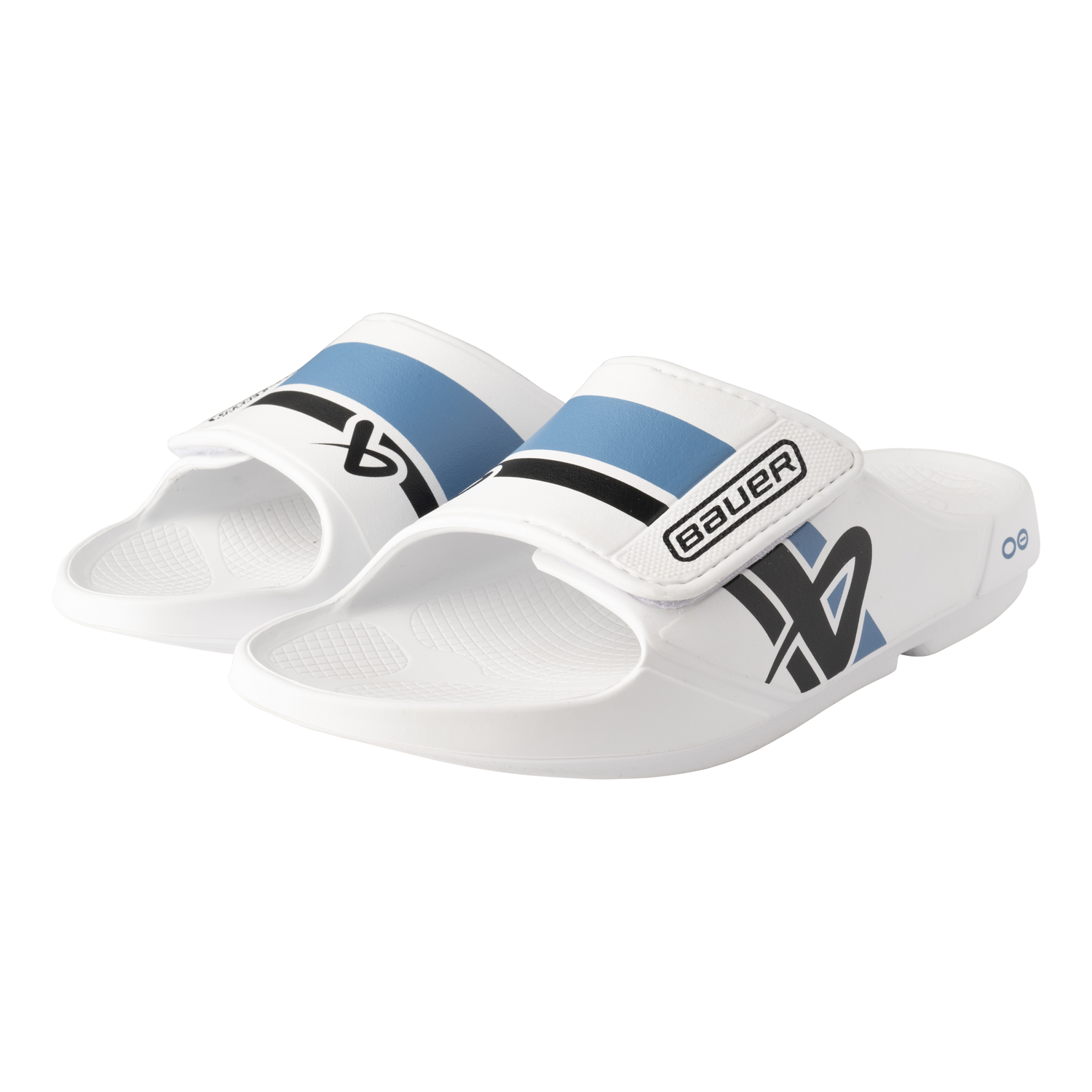 Bauer OOFOS Sport Flex Slide - White/Blue