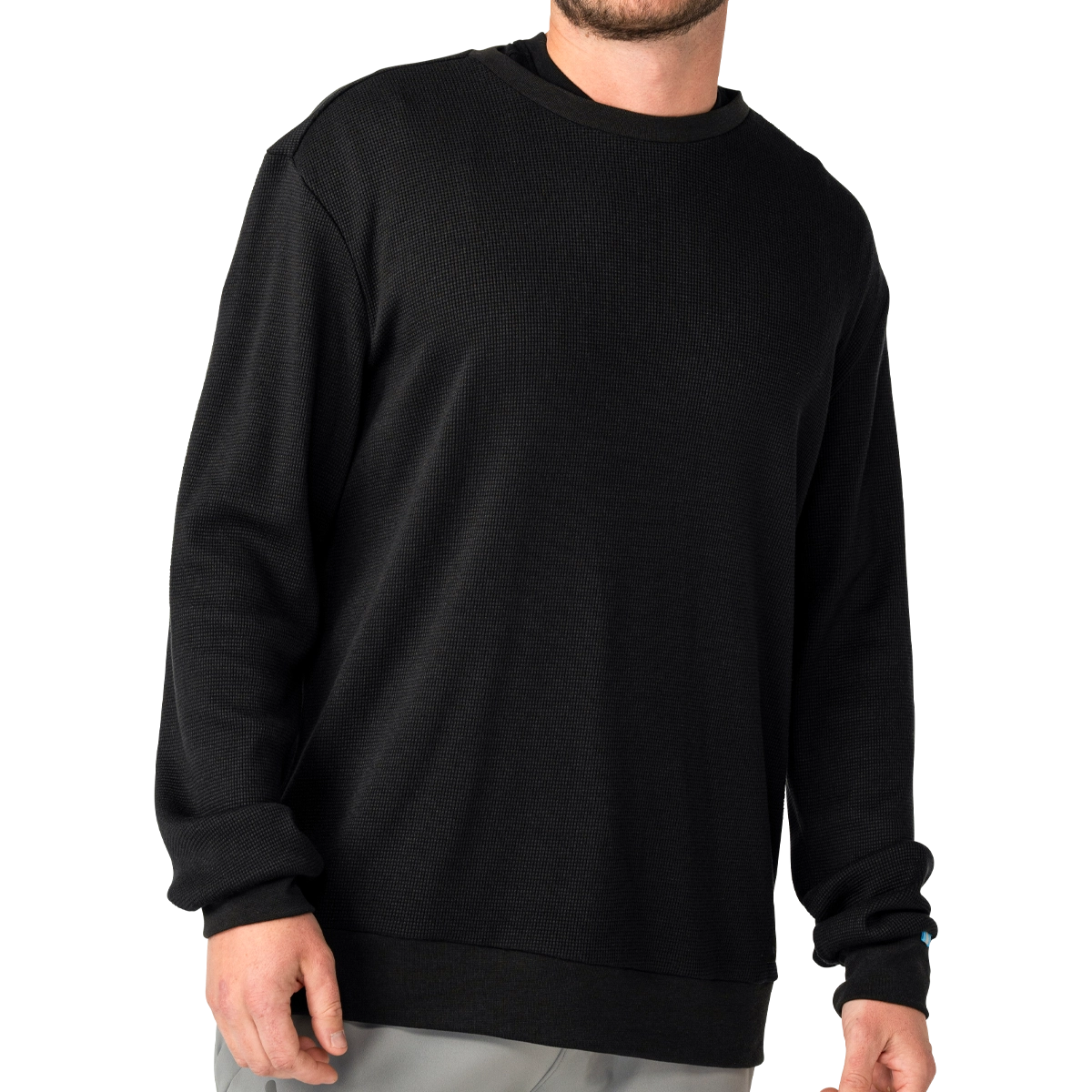 Bauer Waffle Crew Neck - Black - Senior