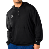 Bauer Waffle Half Zip Snap Hoodie - Black - Senior