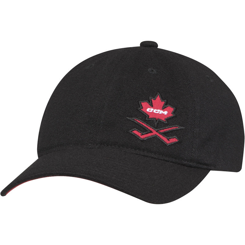 CCM Plaid Leaf Slouch Adjustable Cap - Black | Jerry's Hockey