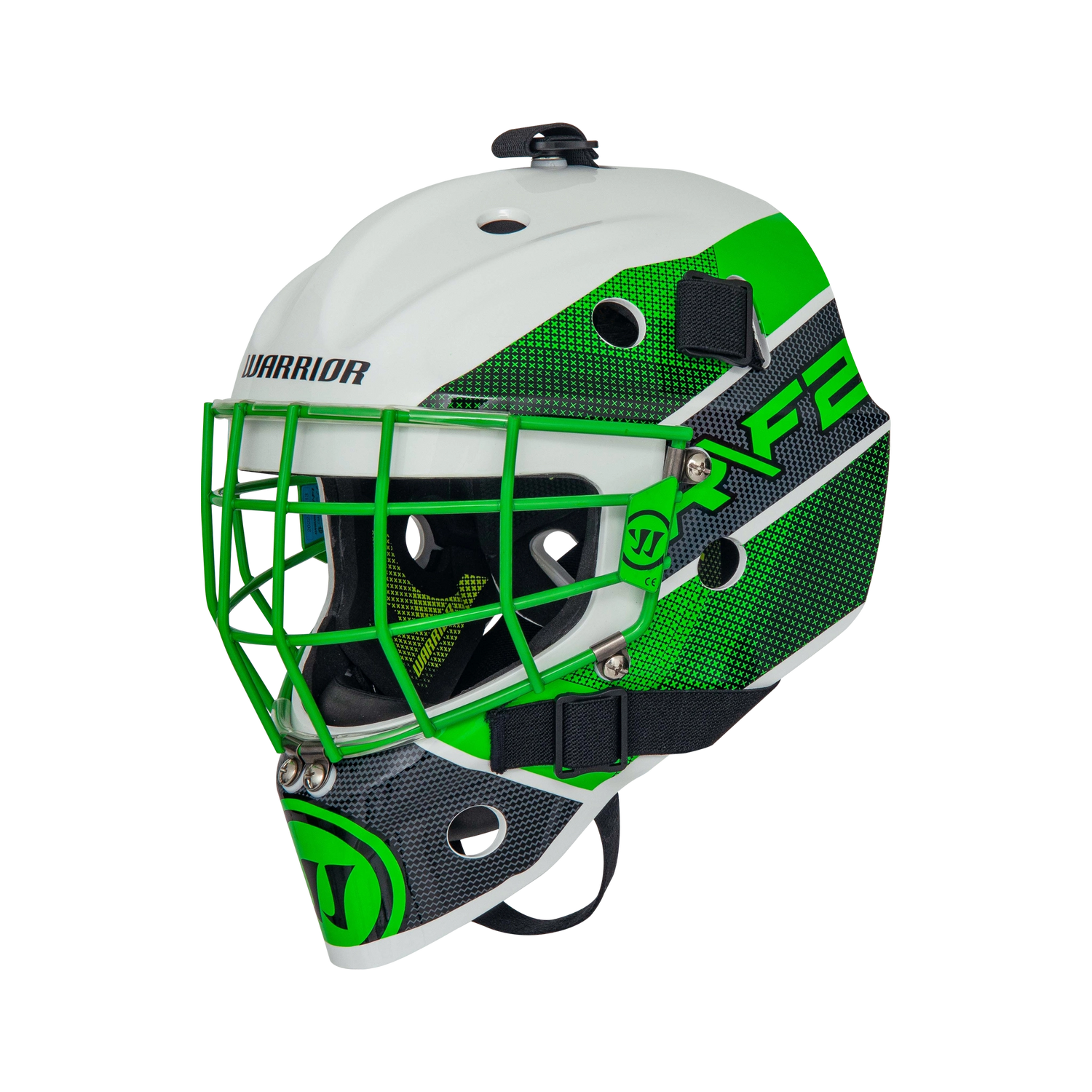 Warrior R/F2 E Certified Goal Helmet - Youth - Neon Green