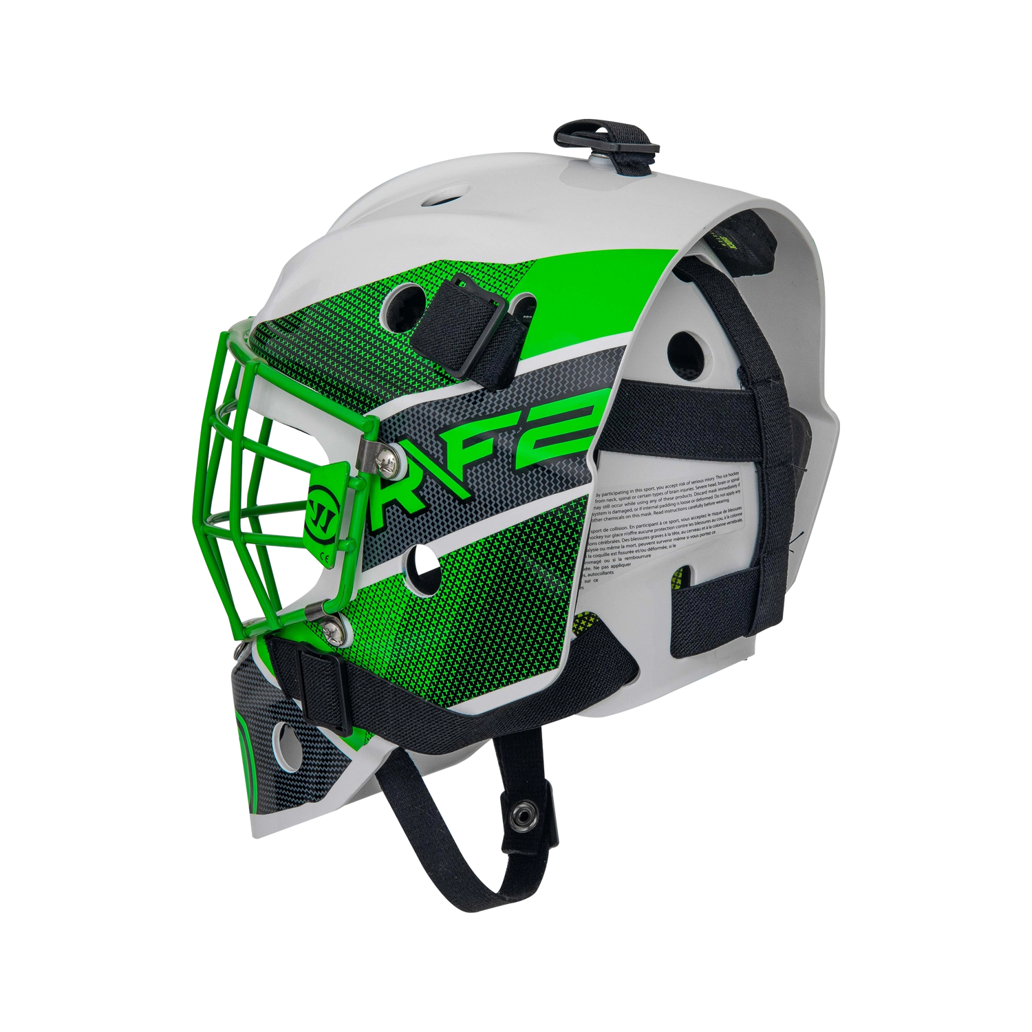 Warrior R/F2 E Certified Goal Helmet - Youth - Neon Green